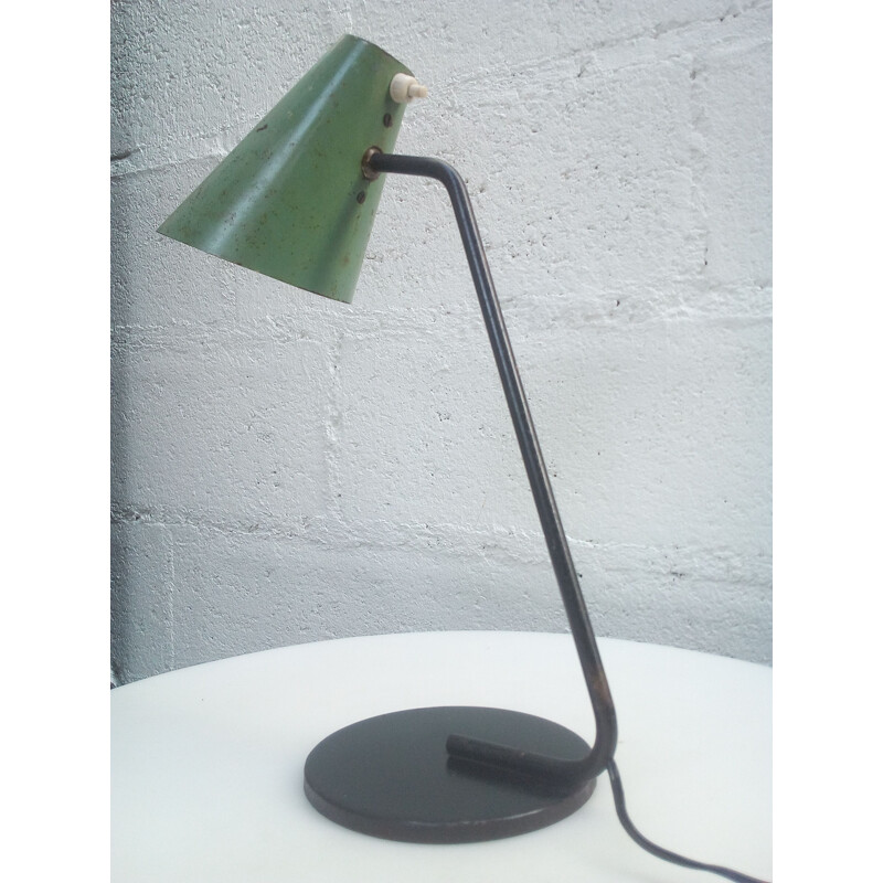 Vintage Biny Jacques green lamp