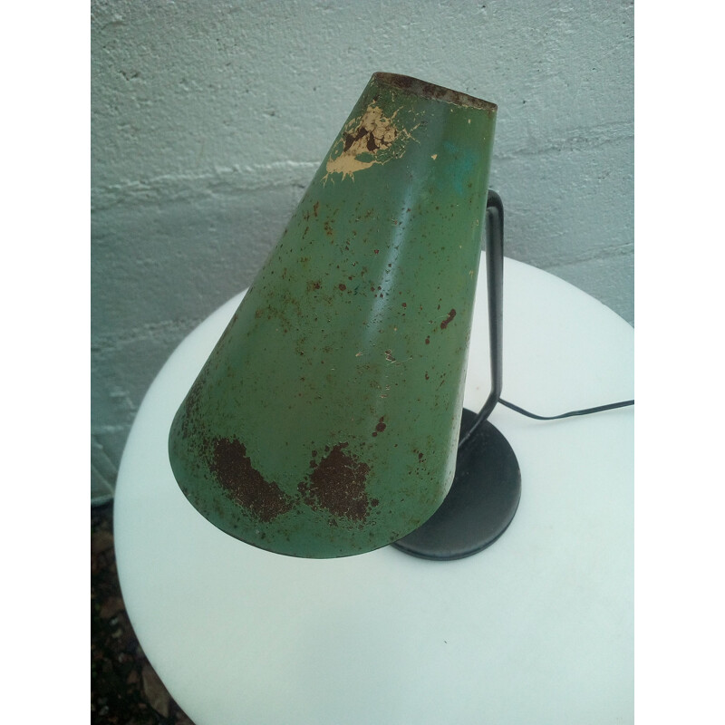 Vintage Biny Jacques green lamp