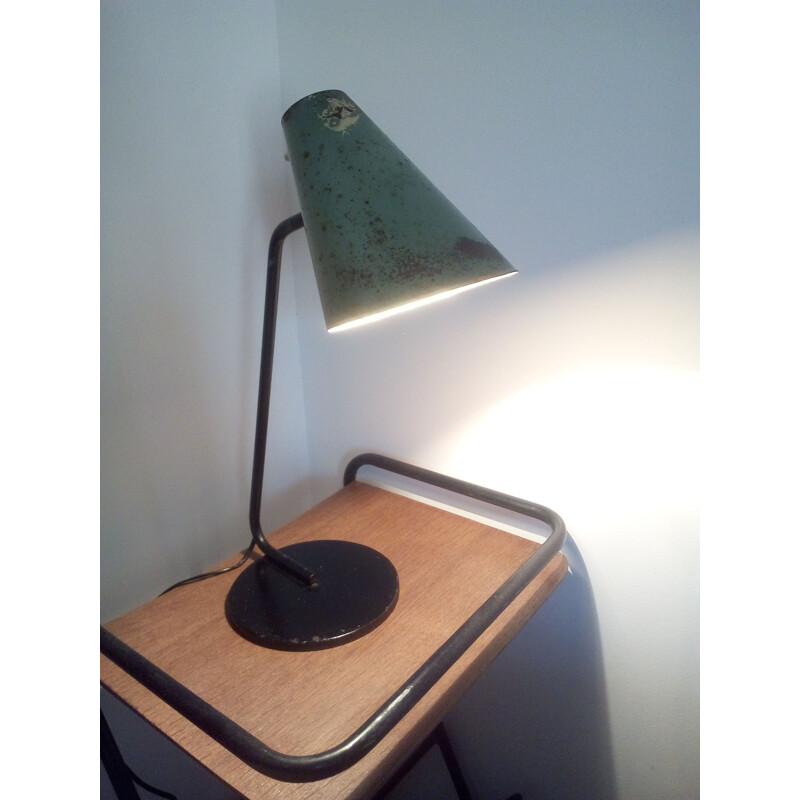 Vintage Biny Jacques green lamp