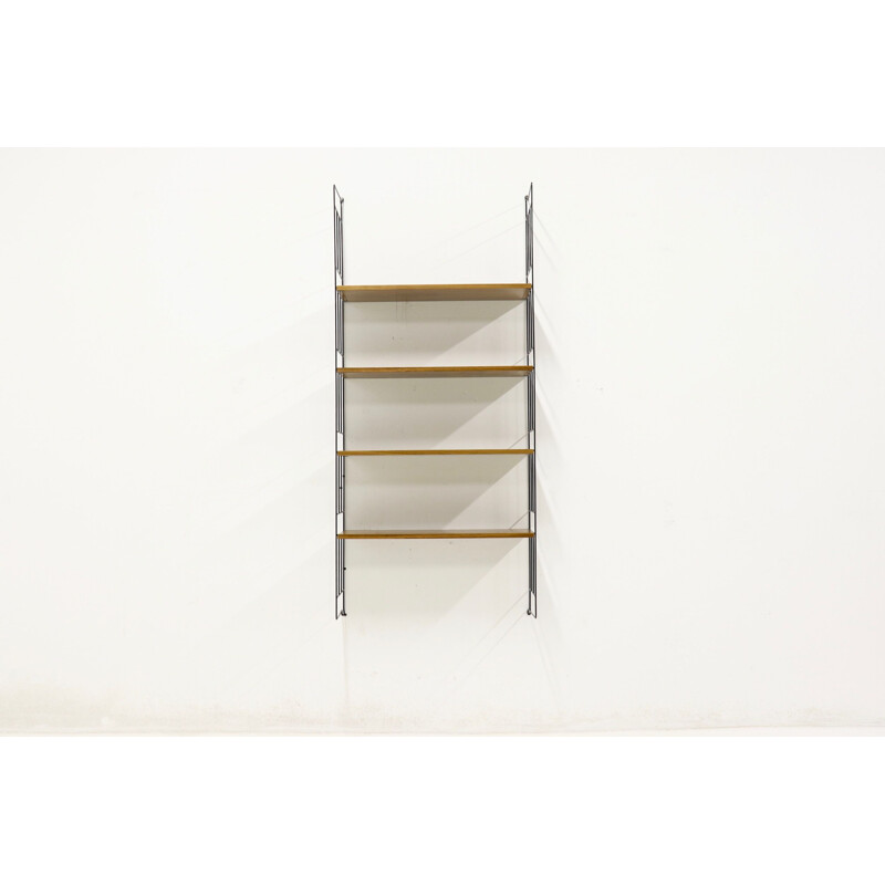 Vintage metal and teak ladder shelf by WHB 1960s