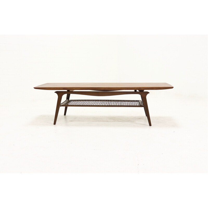 Vintage large teak coffee table Danish design