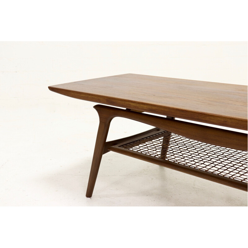 Vintage large teak coffee table Danish design