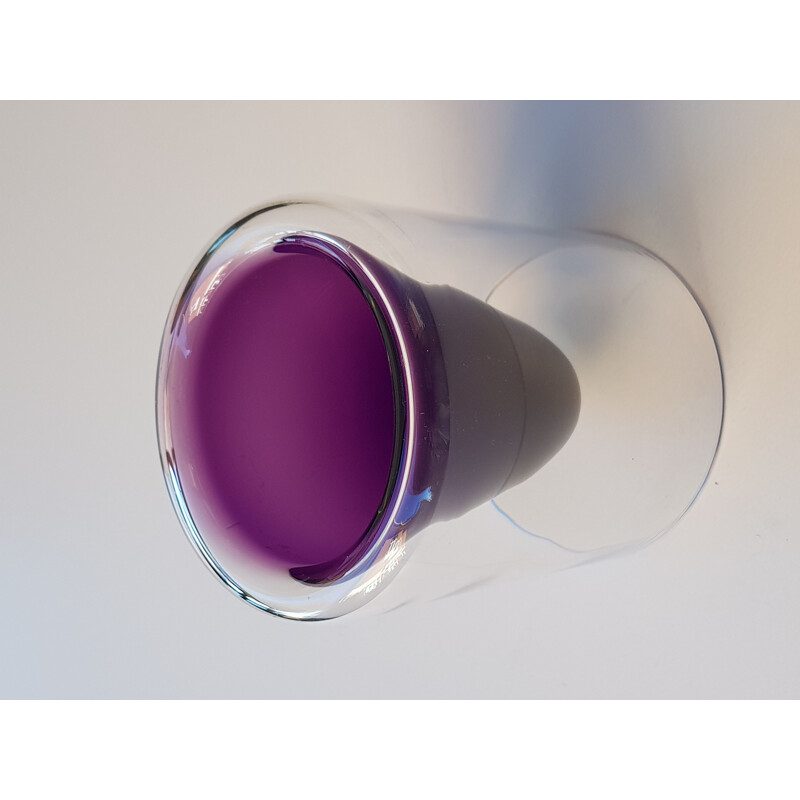 Jarrón vintage de cristal morado de Wirkkala para Rosenthal