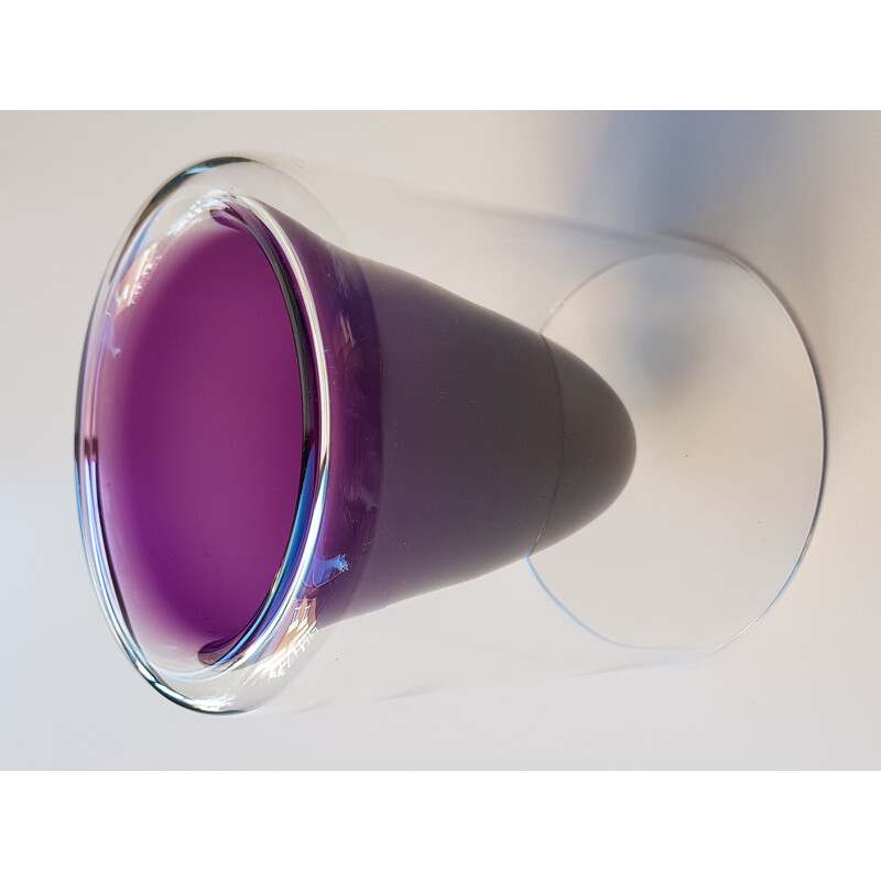 Vintage vase in purple glass by Wirkkala for Rosenthal