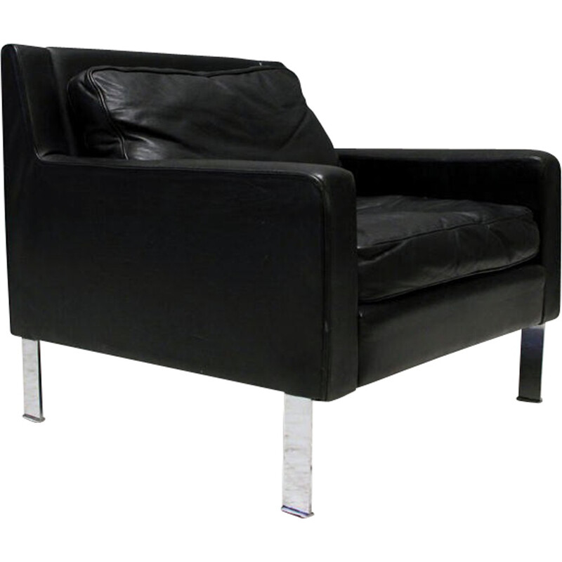 Tecta leather and chromed steel armchair, Hans KONECKE - 1965