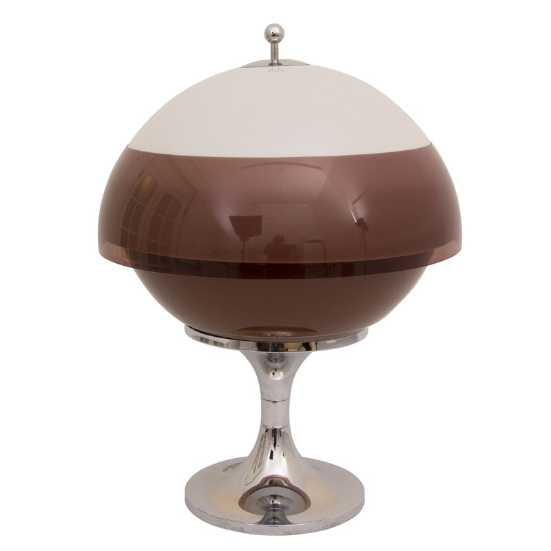 Vintage perspex and chrome globe lamp by Guzzini, Italy 1960
