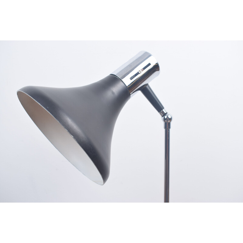 Vintage-Schreibtischlampe aus schwarzem Metall und Chrom, 1960