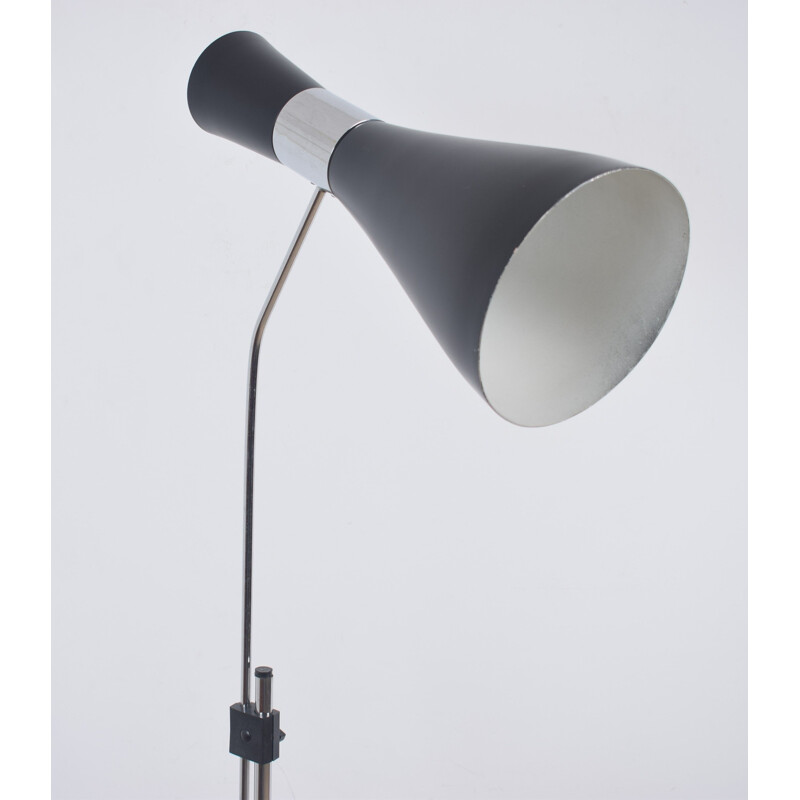 Vintage Diabolo vloerlamp in zwart metaal van Jo Hammerborg voor Fog & Morup, 1960