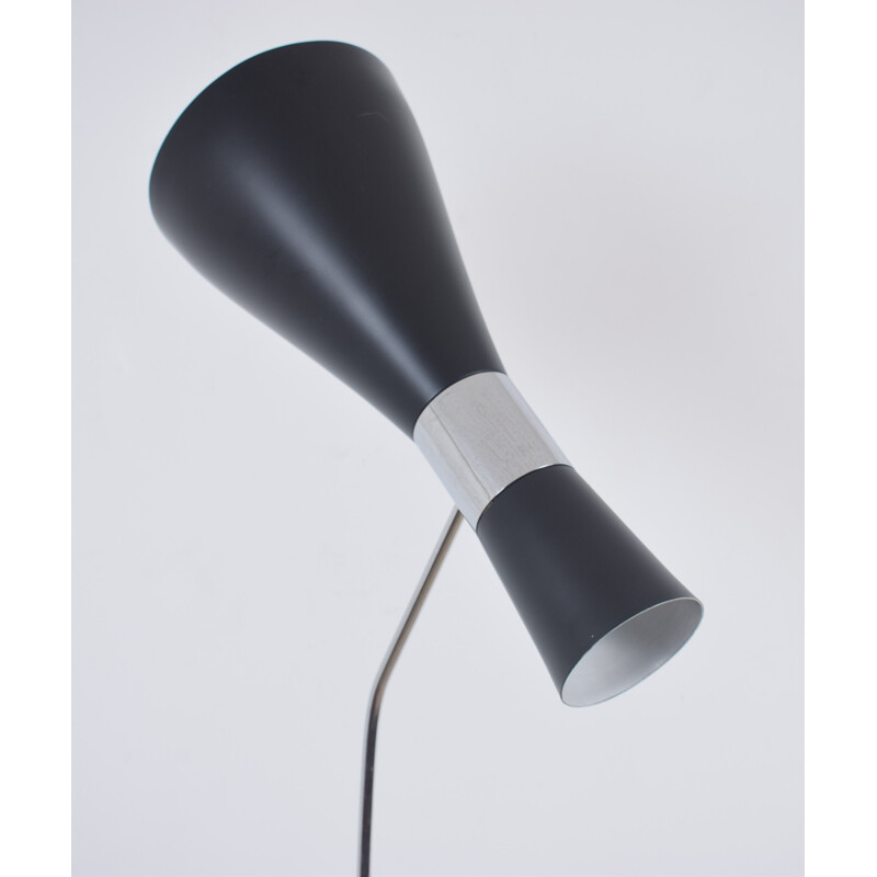 Candeeiro de chão Vintage Diabolo em metal preto de Jo Hammerborg para Fog & Morup, 1960