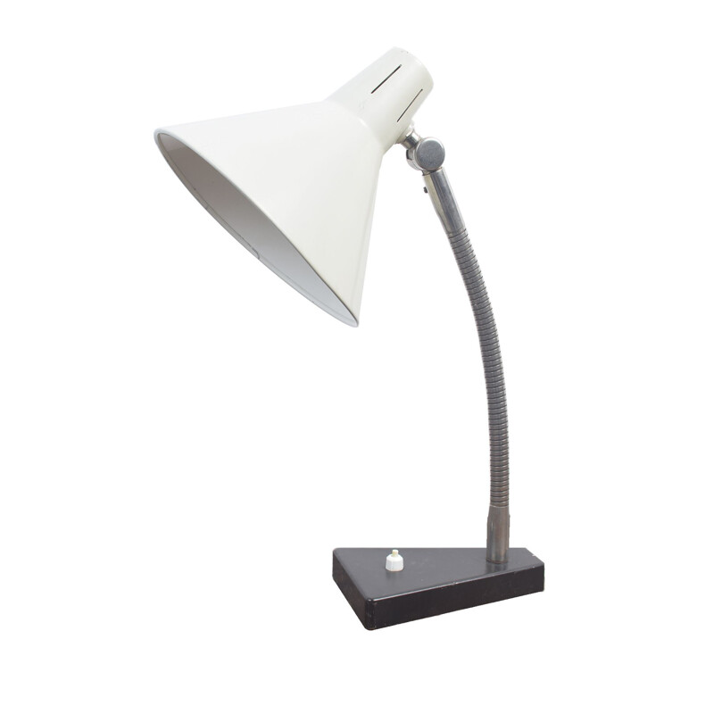 Vintage white desk lamp by H. Busquet for Hala Zeist, 1960