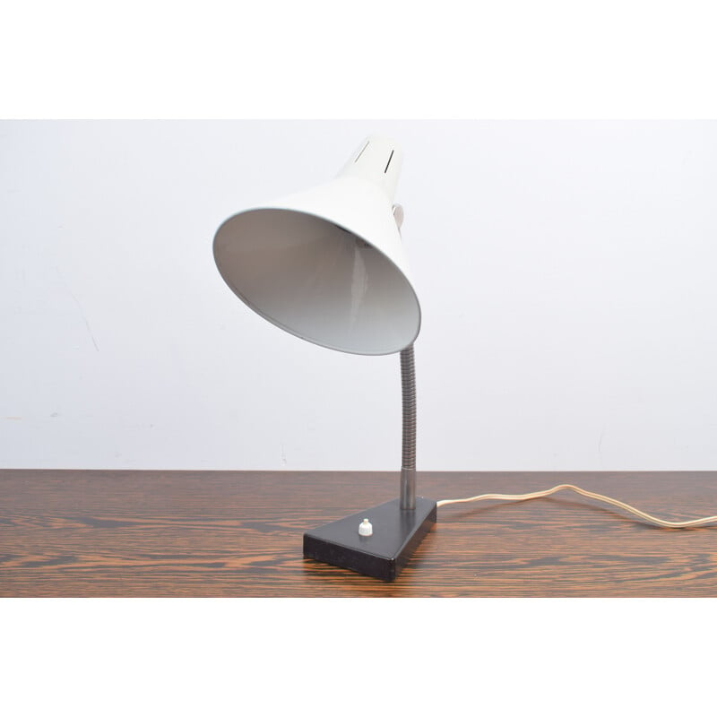 Lampe de bureau vintage blanche par H. Busquet pour Hala Zeist, 1960