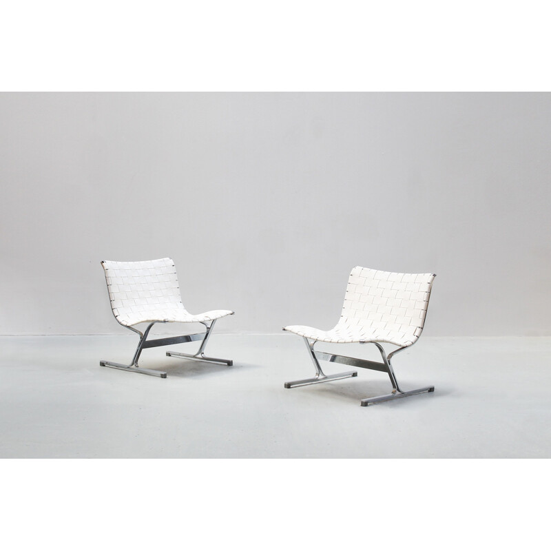 Paar vintage lounge stoelen van Ross Littell voor ICF Italy