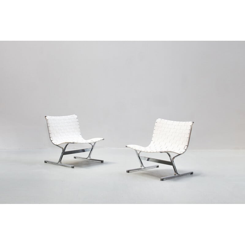 Paire de fauteuils lounge vintage par Ross Littell pour ICF Italie