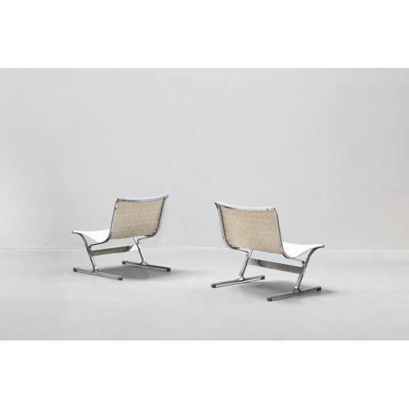 Pair of vintage lounge chairs by Ross Littell for ICF Italy