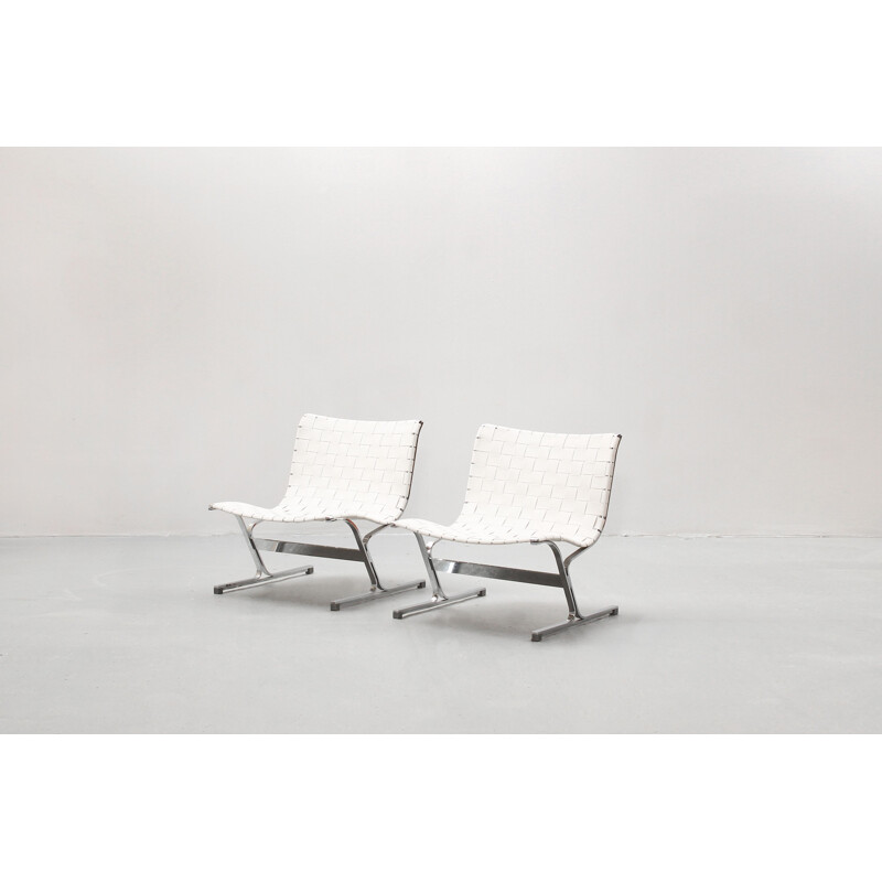 Paire de fauteuils lounge vintage par Ross Littell pour ICF Italie
