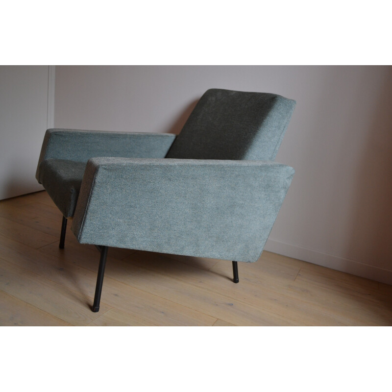 Airborne armchair in metal and fabric, Pierre GUARICHE - 1950s