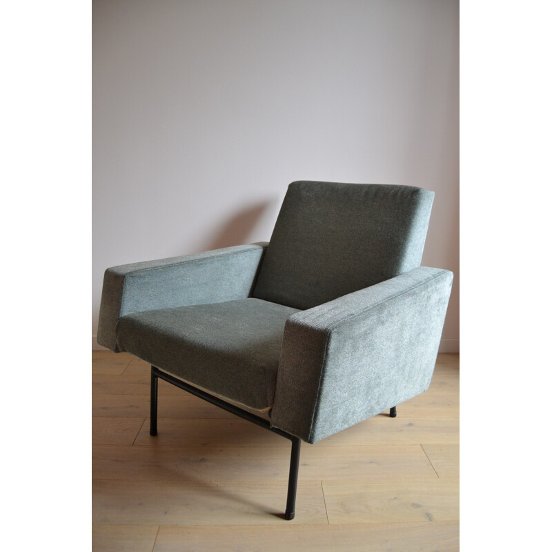 Airborne armchair in metal and fabric, Pierre GUARICHE - 1950s