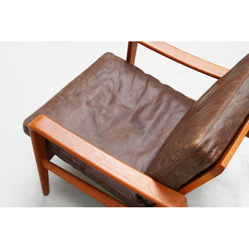 Paire de fauteuils lounge vintage en teck par Arne Wahl Iversen pour Komfort , Danemark 1960 