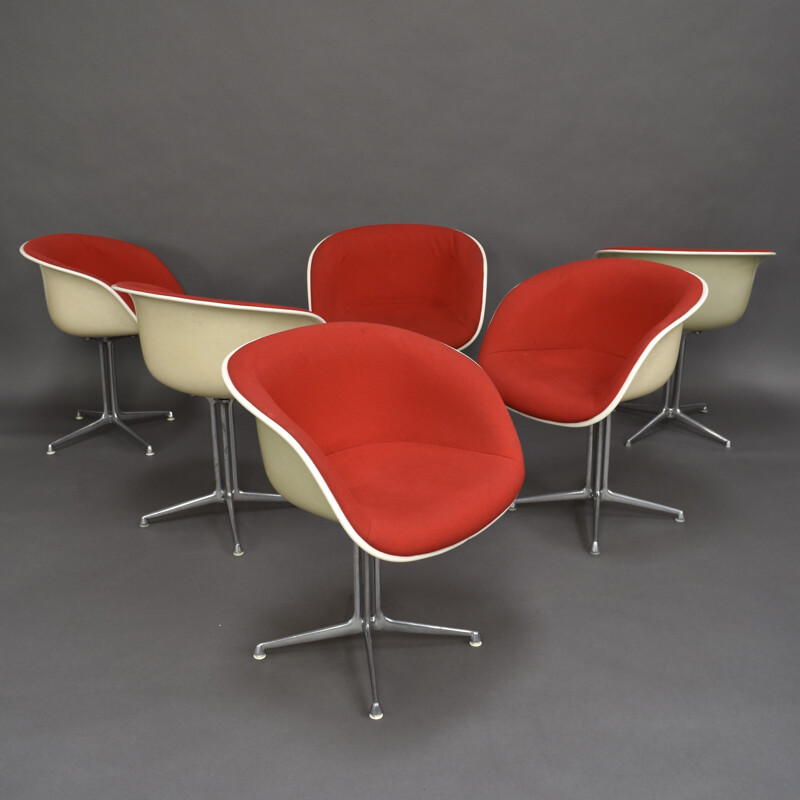 Set of 6 vintage armchairs La Fonda by Eames, USA 1970s