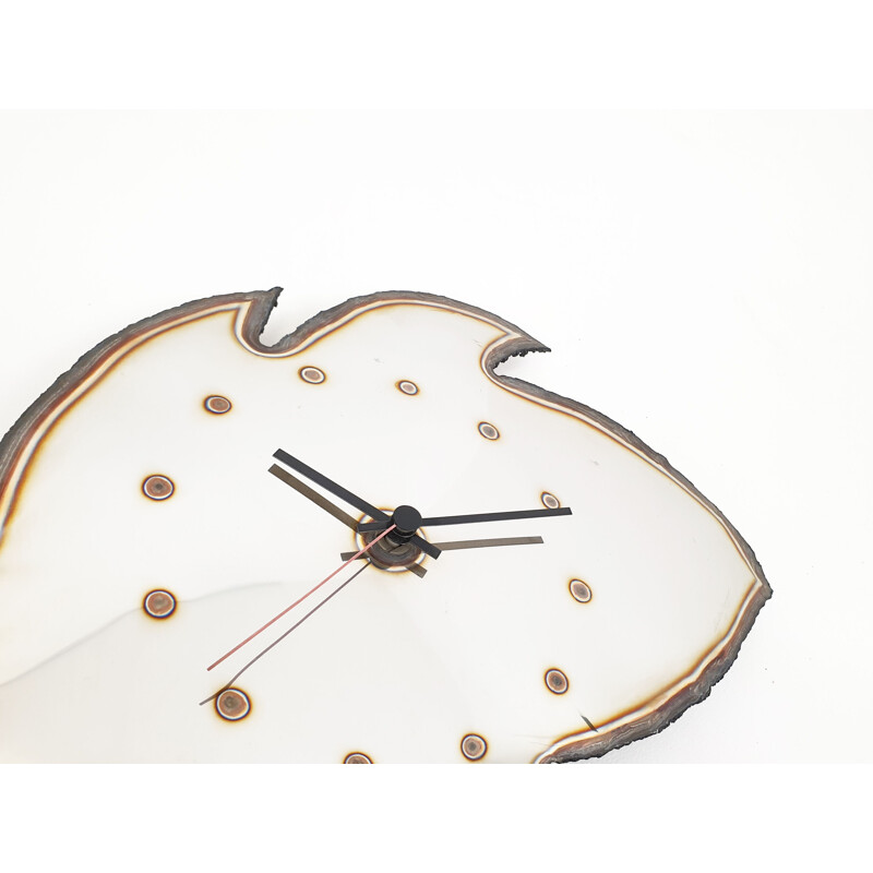 Vintage clock brutalist by Bougaud Belgium 1981