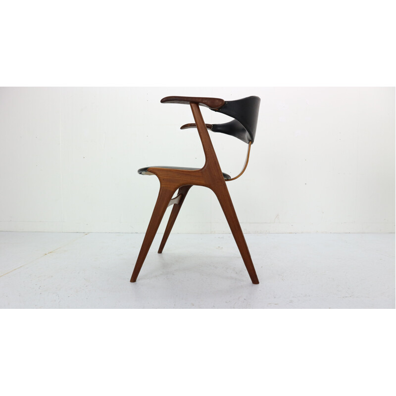 Set of 4 vintage chairs cow horn by Louis Van Teeffelen for Awa, 1960s