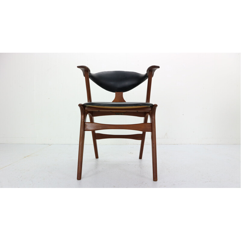 Set of 4 vintage chairs cow horn by Louis Van Teeffelen for Awa, 1960s