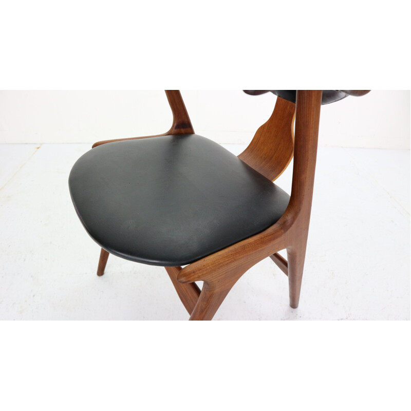 Set of 4 vintage chairs cow horn by Louis Van Teeffelen for Awa, 1960s