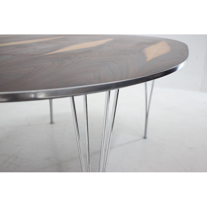 Table vintage Super Ellipse pour Fritz Hansen en palissandre 1970