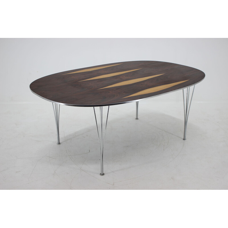 Vintage Super Ellipse table for Fritz Hansen in rosewood 1970s