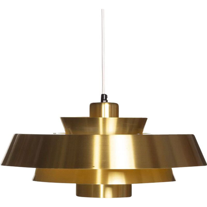 Vintage Brass Nova Ceiling Lamp by Johannes Hammerborg for Fog & Morup 1960s