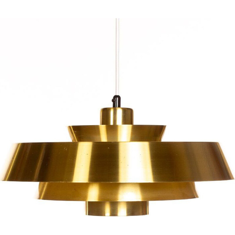 Vintage Brass Nova pendant Lamp by Johannes Hammerborg for Fog & Mørup 1960s