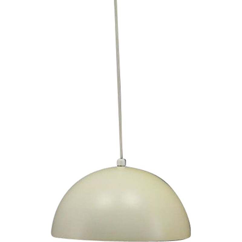 Vintage danish hanging lamp in beige plastic 1970s