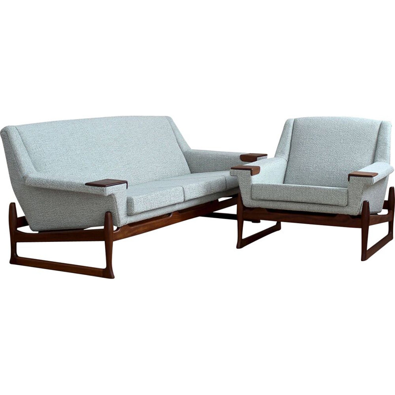 Vintage Teakholz-Lounge-Set von Johannes Andersen für Ab Trensums Fatoljfabrik, Schweden 1950