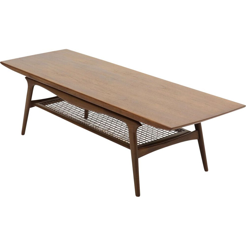 Grande table basse vintage en teck conception danoise