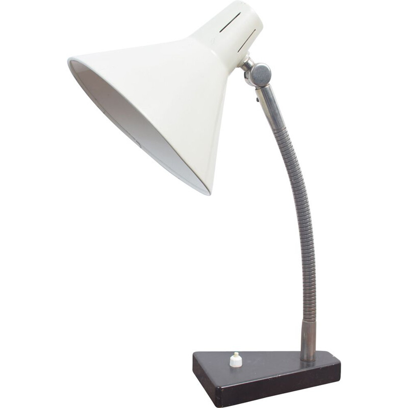 Vintage white desk lamp by H. Busquet for Hala Zeist, 1960