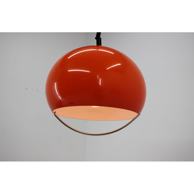 Vintage pendant for Meblo in orange plastic and metal 1970s