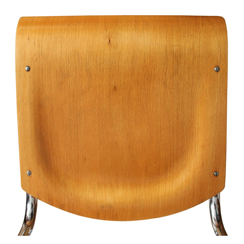 Chaise vintage pour Kovona en acier tubulaire et contreplaqué 1960