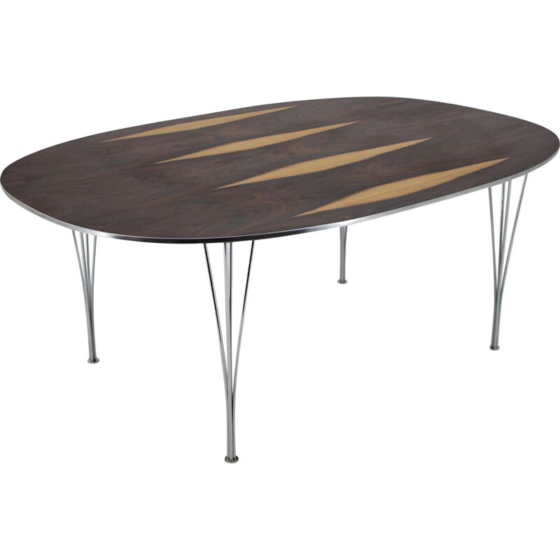 Vintage Super Ellipse table for Fritz Hansen in rosewood 1970s