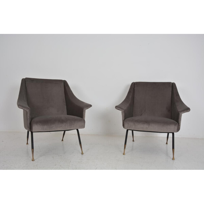 Pair of French vintage armchairs Henri Lancel