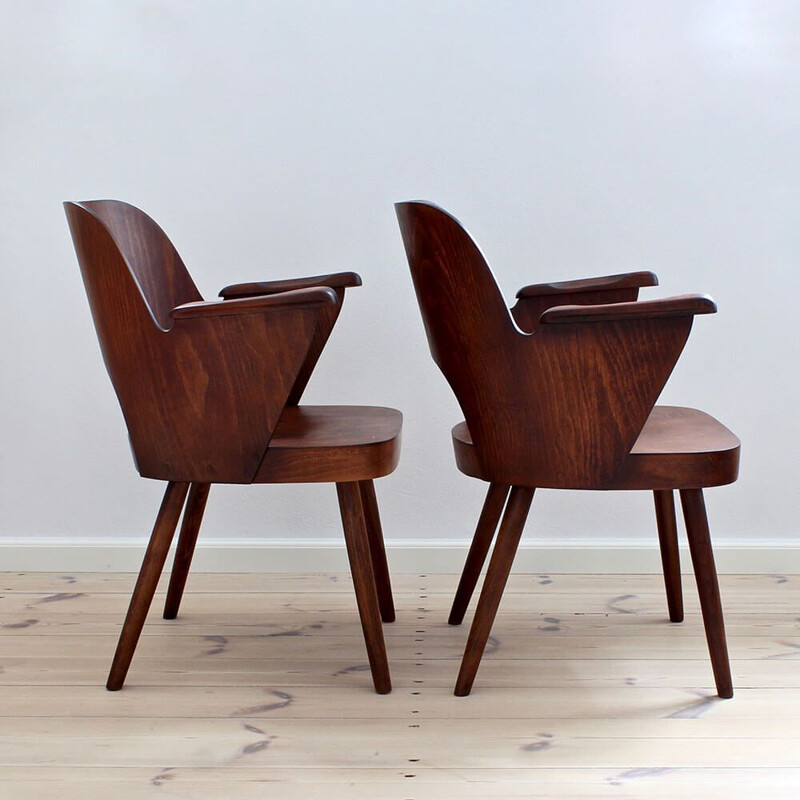 Vintage Lubomír Hofmann chairs for TON beechwood