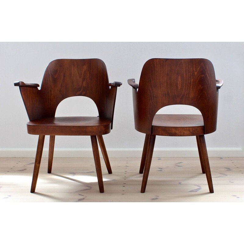 Vintage Lubomír Hofmann chairs for TON beechwood