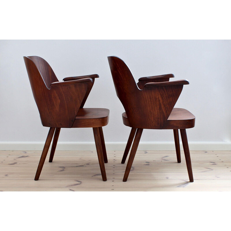 Vintage Lubomír Hofmann chairs for TON beechwood