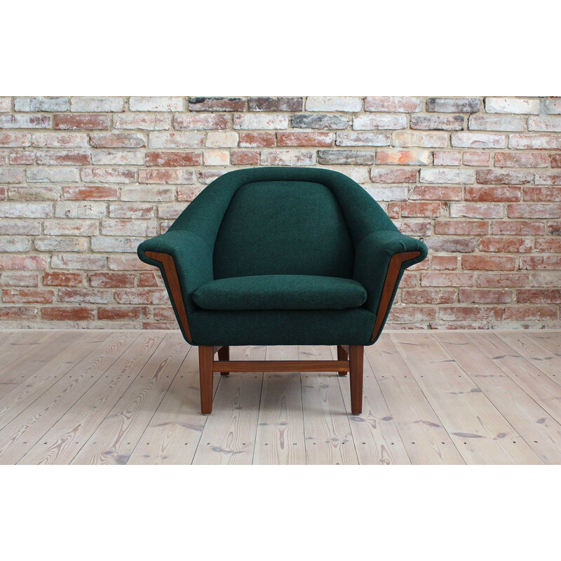 Vintage Scandinavian living room set in Emerald green Holm Fabriker Sweden