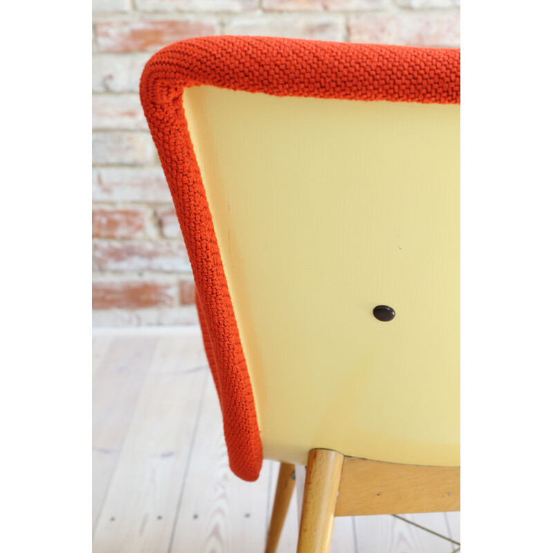 Vintage lounge chair by Miroslav Navratil in Red Kvadrat Fabric