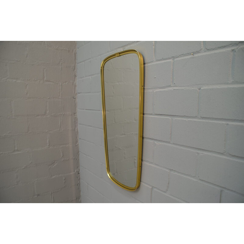 Vintage Italian modern brass mirror, 1950s