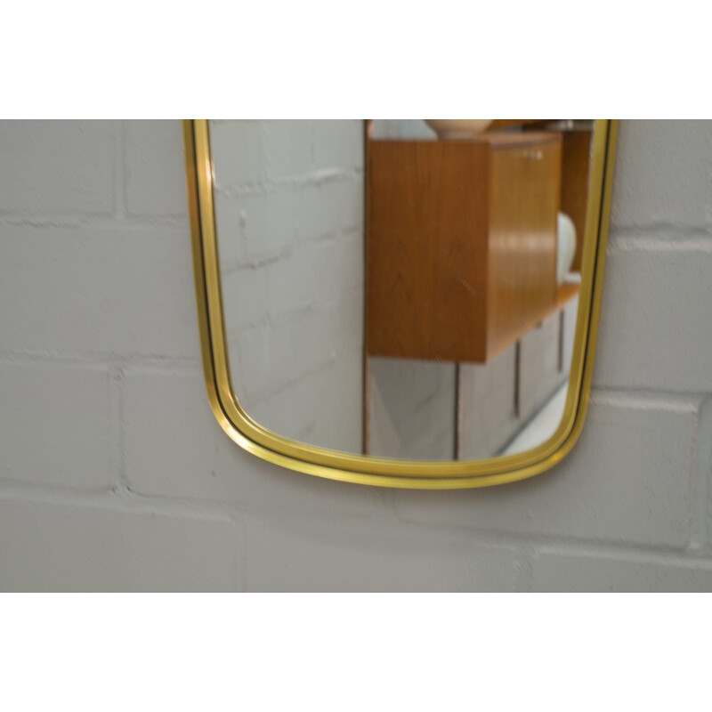 Vintage Italian modern brass mirror, 1950s