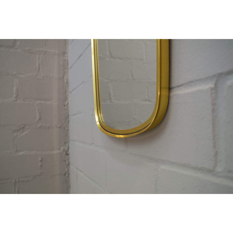 Vintage Italian modern brass mirror, 1950s