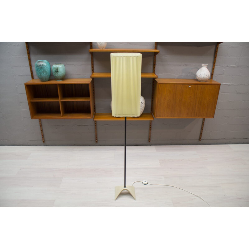 Vintage brass and metal floor lamp, 1950