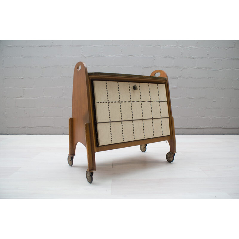 Vintage serving table with storage compartment, 1950