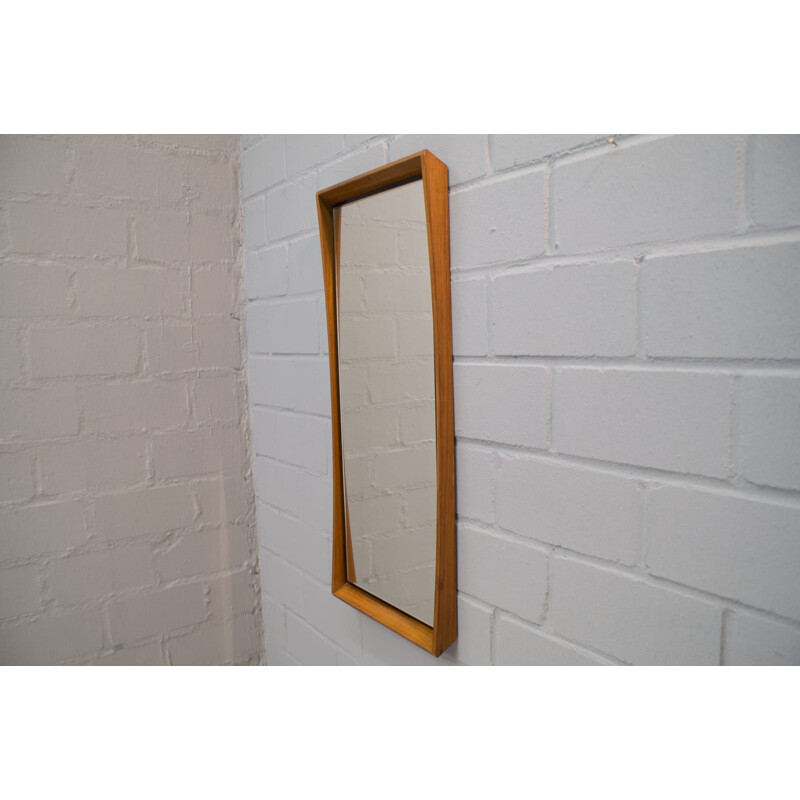 Miroir vintage moderne en bois moderne 1960